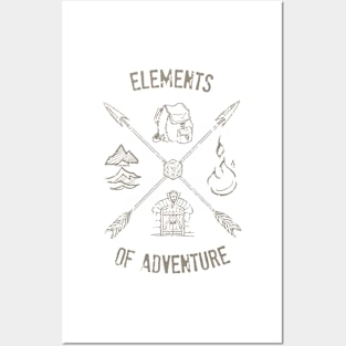 Elements of Adventure - grey Posters and Art